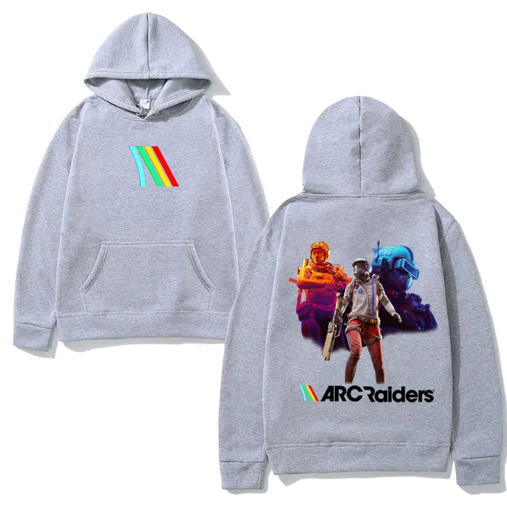 

ARC Raiders Стрілялка Принт ХУДІ Висока Якість Хараджуку для Осені/Зими Молетом з Капюшоном Флісове Зручне Худі XS сірий колір