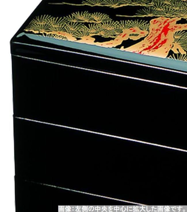 Outdoor Lunch Box Made in 3 Houtoku Sunrise Pine x x J-kitchens (Lunch Box) Japan, Tiers, 6.5 inches, Design, 19.7cm 19.7cm 17.9cm