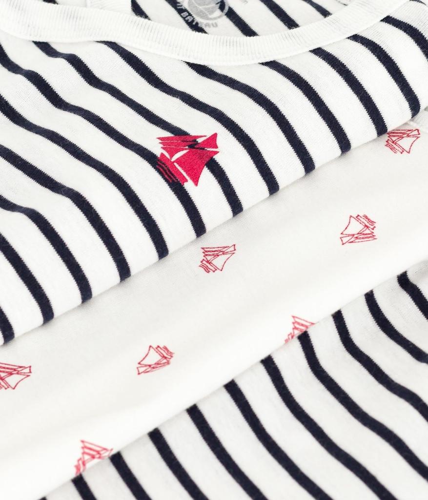Petit Bateau Baby Set 18 81cm 3-Piece A0EC6, Off-White/Navy, Months,