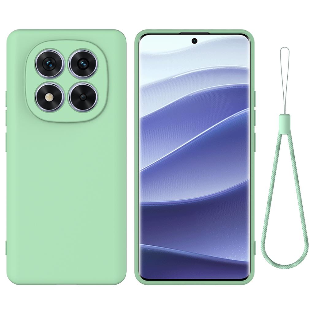 For Xiaomi Redmi Note 14 Pro+ 5G Case Liquid Silicone Anti-Scratch Phone Cover with Hand Strap