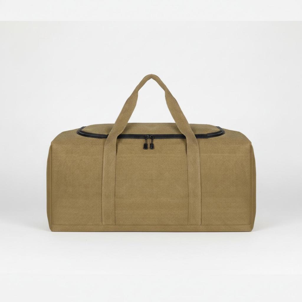 Camping Gear Organizer Spacious Canvas Storage Bag Zippered for Road Trips