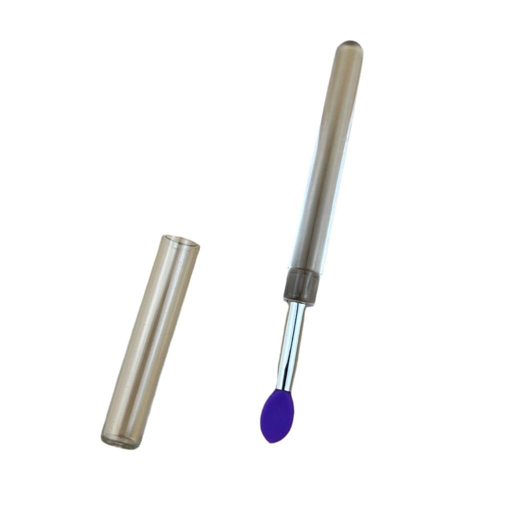 Portable Silicone Lip Brush with Lid - Mini Lip Mask, Balm, & Lipstick Brush