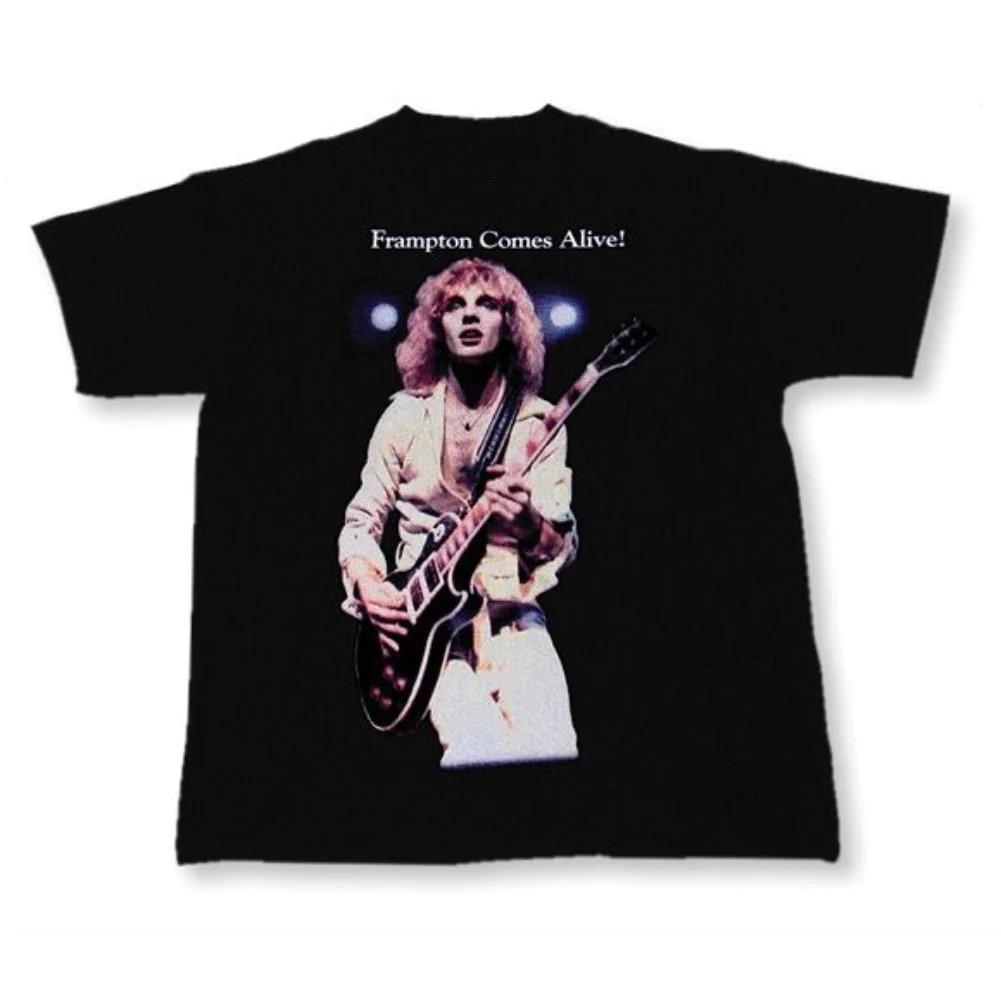 Vtg Peter Frampton Music Star Cotton Black Full Size Unisex T Shirt CM712 XXL
