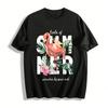 Tropical Flamingo Floral Print Casual Short Sleeve T-Shirt Pure Cotton T-shirt