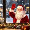 Santa Claus Decorations Christmas Static Window Clings, Waving Stickers, No?Glue Removable Decorative Gifts Glass Decal for Balcony Home Shop