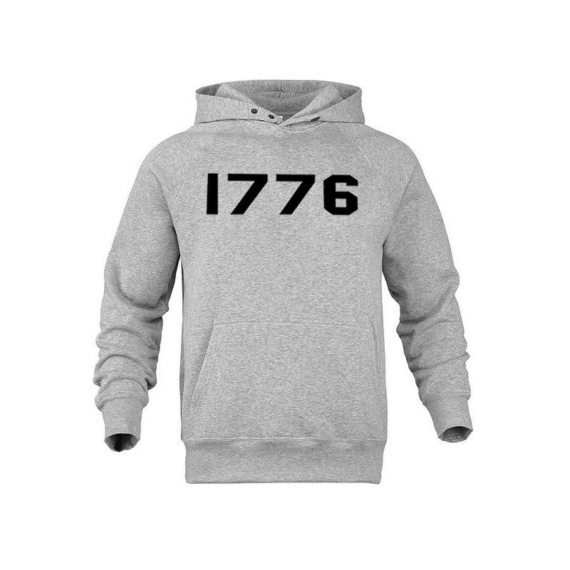 1776 Bedruckter Buchstaben Hoodie Herren und Damen Übergröße Herbst und Winter Gefütterter Lockerer Pullover Einfach Großzügig Herrenbekleidung Bequem Lässig