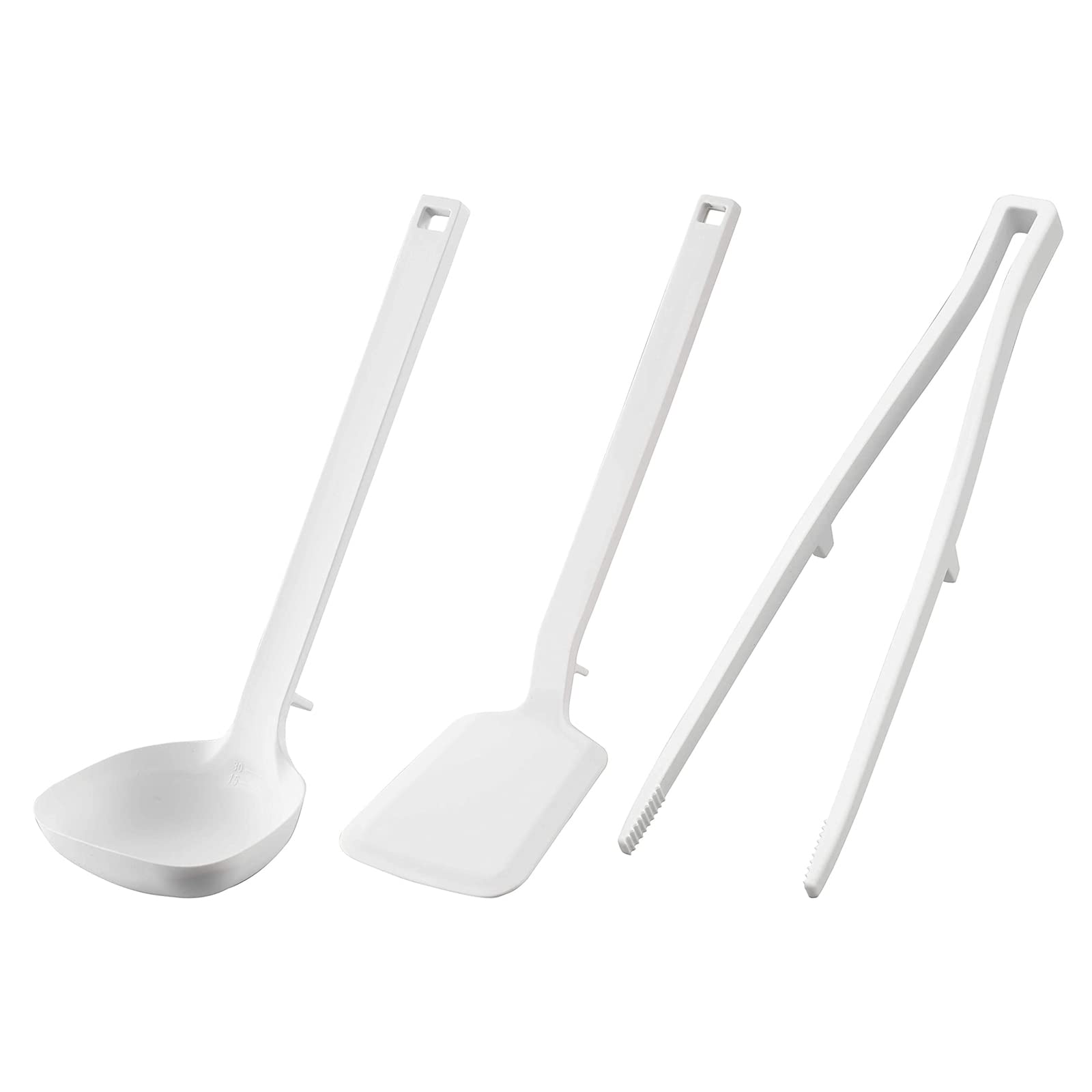 

Yamazaki Jitsugyo Silicone Tools Fry Chopstick Tongs of Tower White 5189 5191 5195 Ladle, Returner, [Set 3] белый