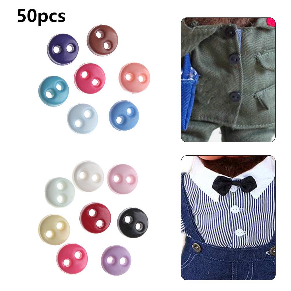50Pcs 4mm Mini Round Buttons Handmade Doll Clothes Decoration Buckles Candy Color Buttons DIY Doll Clothes Sewing Accessories