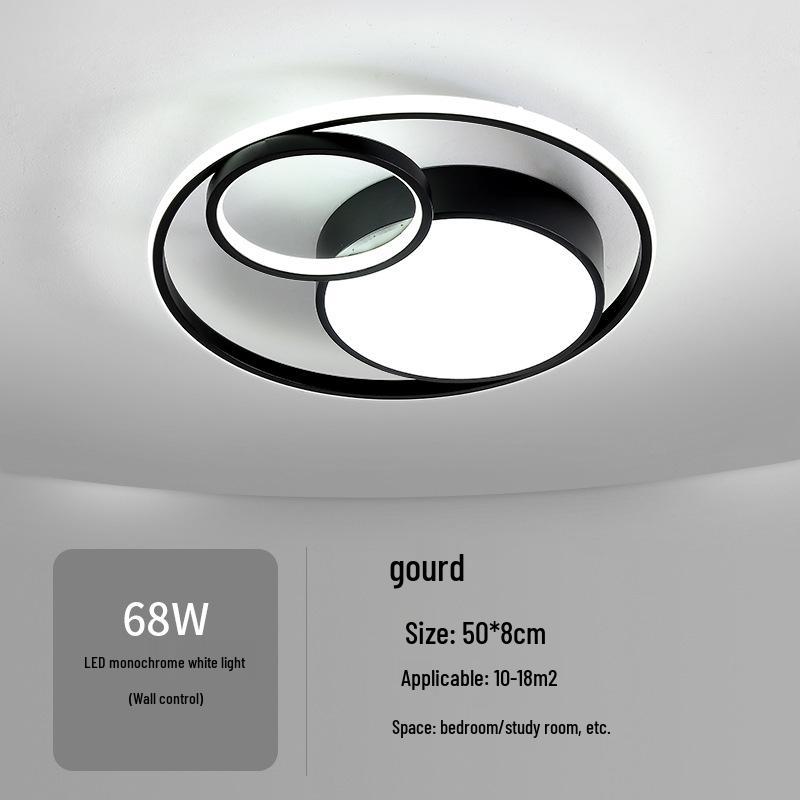 Nordic Modern LED Ceiling Light - Minimalist Black & White Design for Bedroom, Study, or Romantic Settings