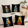 Matryoshka Doll Russia Art Cushion Cover Soft Short Plush Pillow Cover Smooth Cozy Texture Aesthetic Cushion Case Home Decor