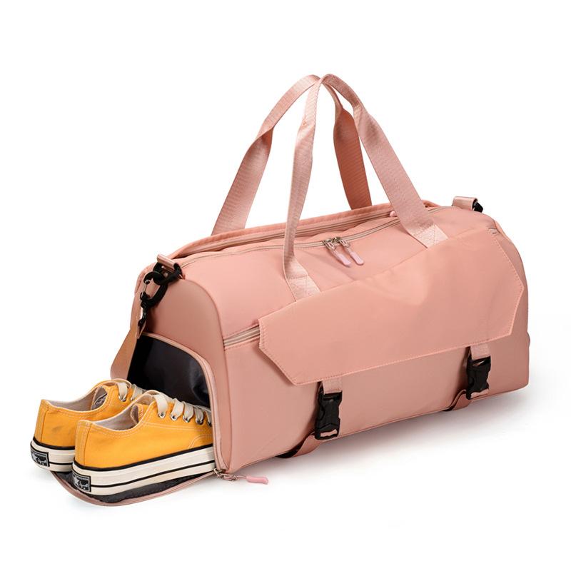 Leisure Sports Fitness Bag Women's Wet and Dry Separation Independent Shoe Compartment Portable Messenger Travel Bag Oxford Cloth Luggage Bag