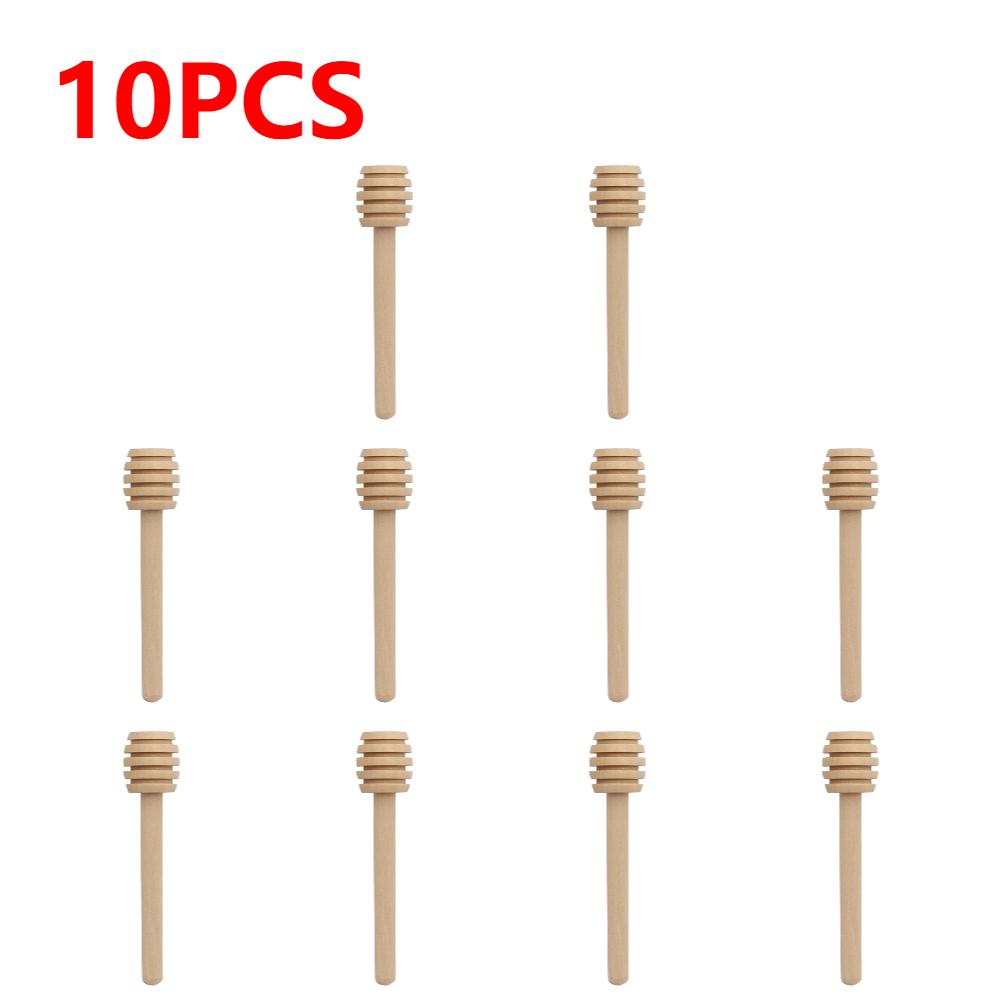 1-50PCS Practical Long Handle Wood Honey Spoon Mixing Stick Dipper For Honey Jar Coffee Milk Tea Supplies Kitchen Tool 8.4*1.9cm