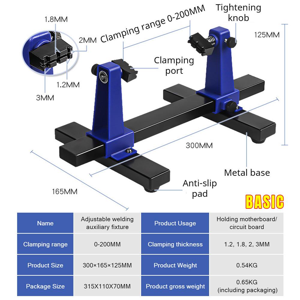 Adjustable PCB Holder 360° Rotating Printed Circuit Board Jig Soldering Assembly Stand Clamps Thickness 1.2/1.8/2.0/3.0/4.0mm