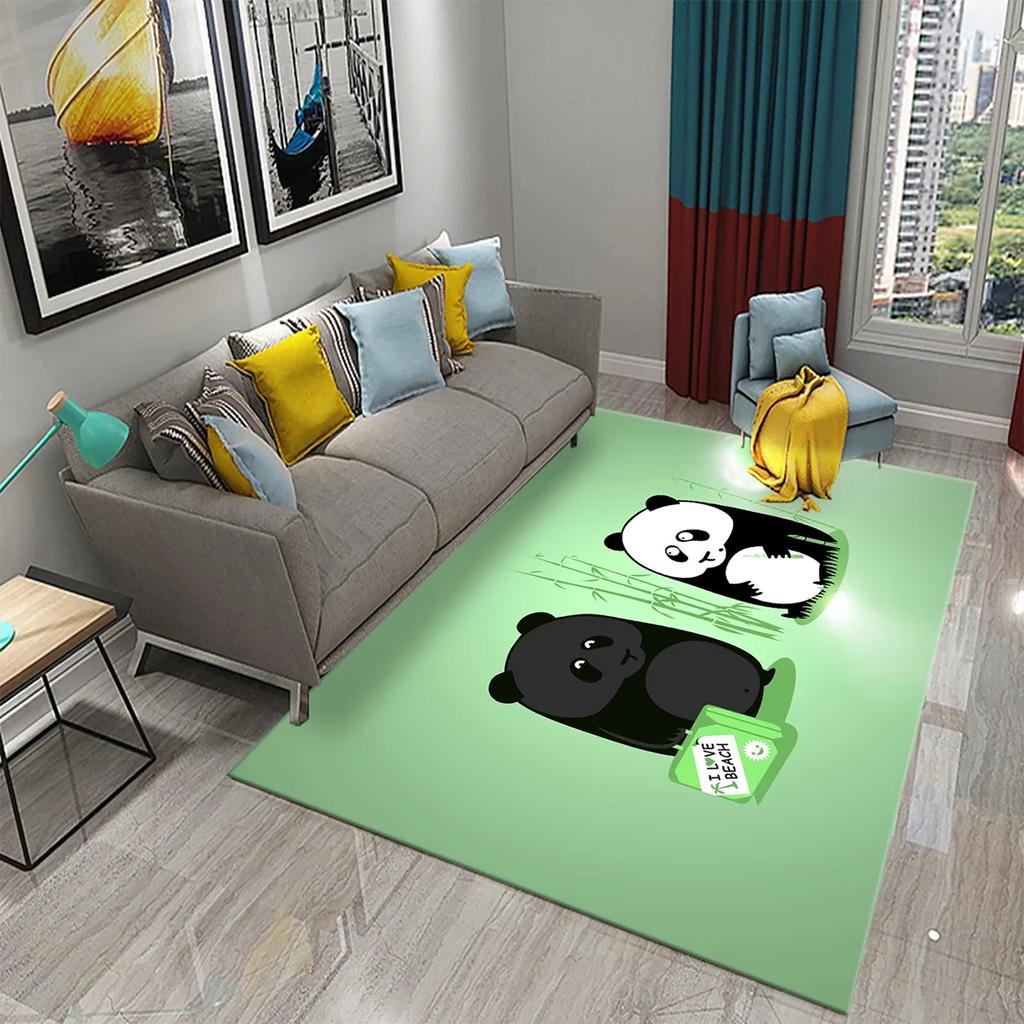 3D Cartoon Cute Panda Carpet Area Rug for Living Room Bedroom Bathroom Kitchen Decor Kid Play Crawl Soft Non-slip Floor Mat Gift