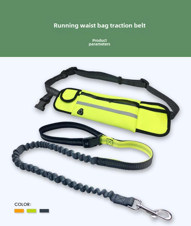Pet Running Leash with Portable Waist Bag - Full-Function Dog Leash