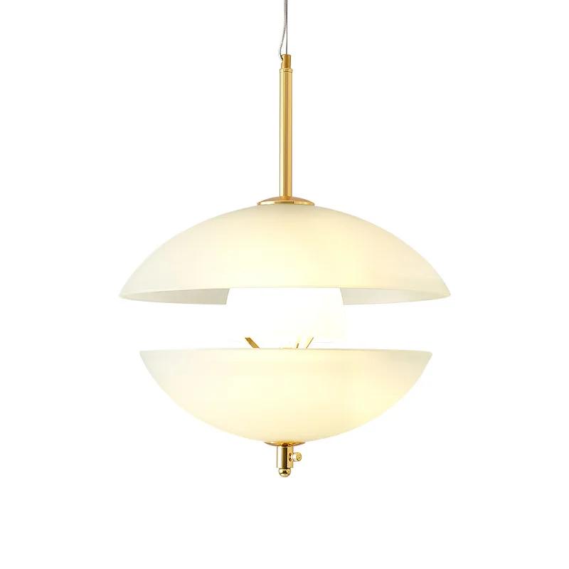 Nordic White Glass Pendant Lights Dining Room Bar Kitchen Lamp Bulb Move Up And Down Dropshipping Art Deco