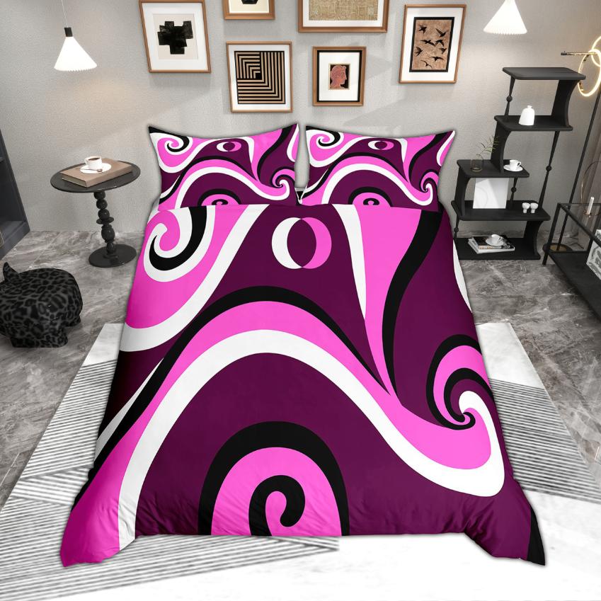 Comforter Homewish Contemporary Geometric Modern Abstract Art Set Aesthetic Swirl Bedding Set