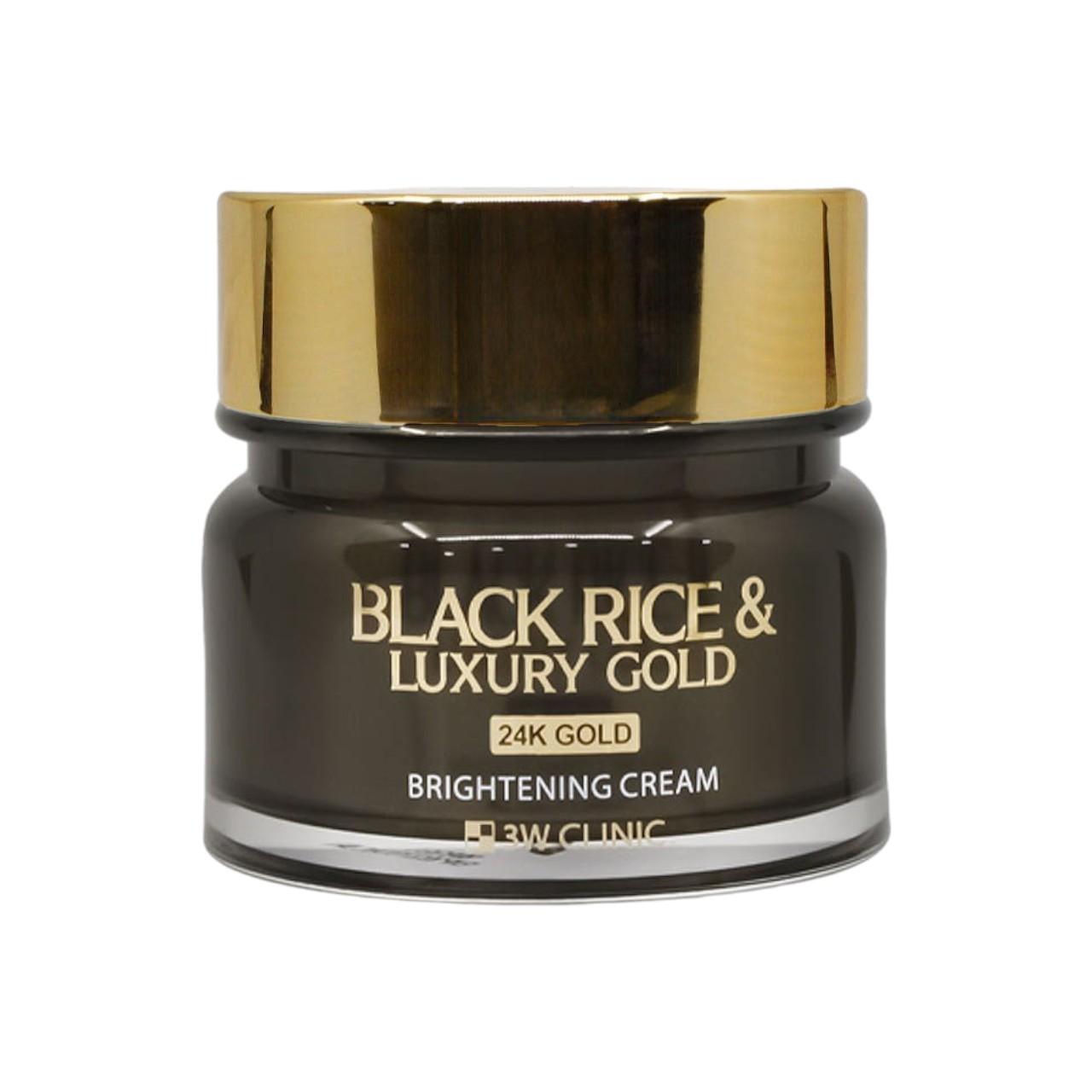 

3W Clinic Black Rice & Luxury Gold Brightening Cream - Intense Nourishing & Skin Radiance Facial Moisturizer - 100g / 3.52 oz.