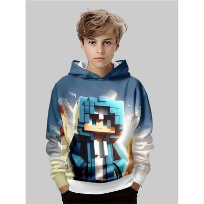 Neuer Anime-Hoodie, 3D-Cartoon-Kinderbekleidung für Jungen und Mädchen, langärmlige Herbstkleidung, geeignet für Kinder im Alter von 5-14 Jahren