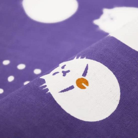 Some No Anbo Tenugui Hand Neko Fuji Wisteria Tokuoka Made In 35cm X 100cm (Japanese Towel) "Debu Nezumi" (Chubby Cat, Gray) - Hand-dyed, 100% Cotton,