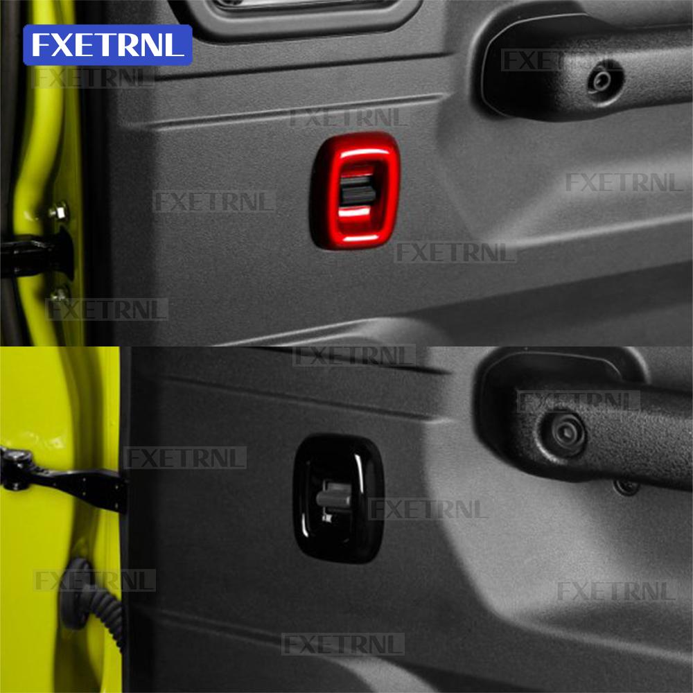For Suzuki Jimny 5-Doors Nomade 2023 2024 2025 ABS Carbon Fiber Glossy Black LHD RHD Car Rear Door Window Switch Sticker