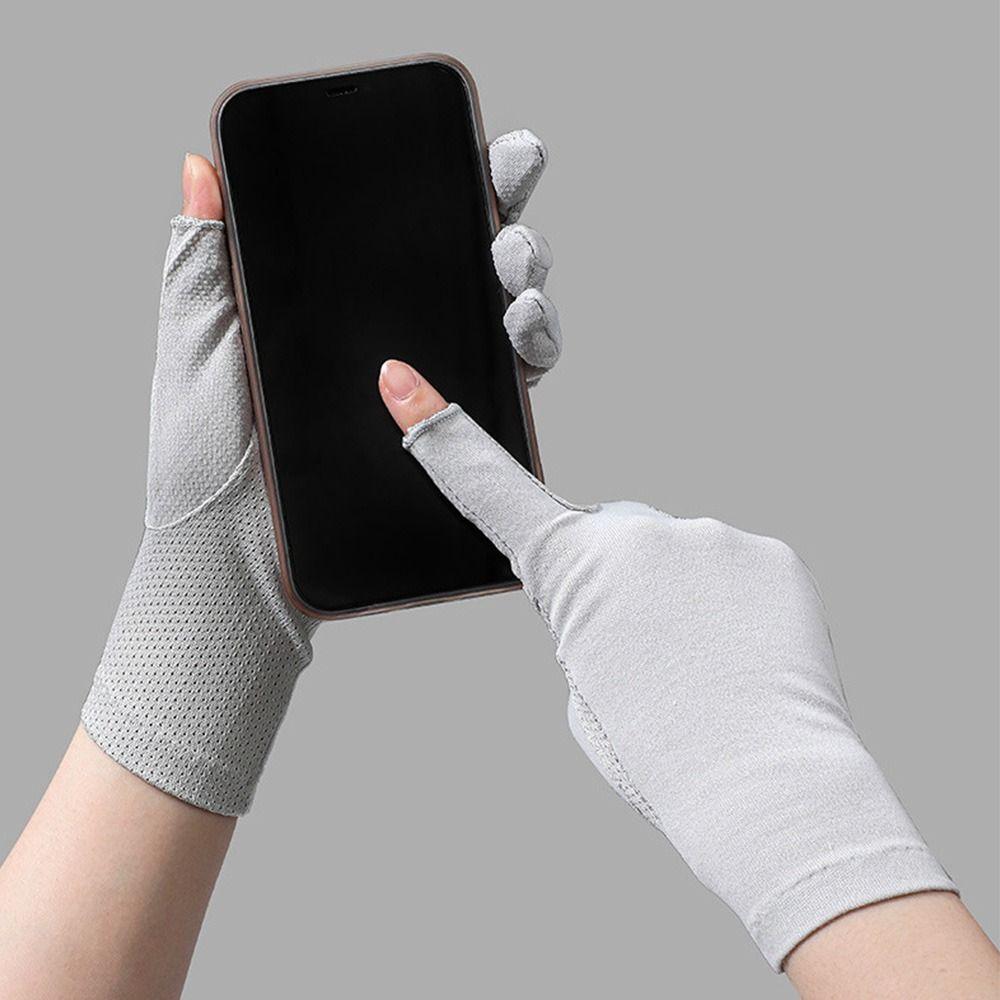 Fashion Summer Sunscreen Gloves UV Protection Breathable Anti-UV Mittens Anti-slip Elastic Sun Protection Gloves Women Girls