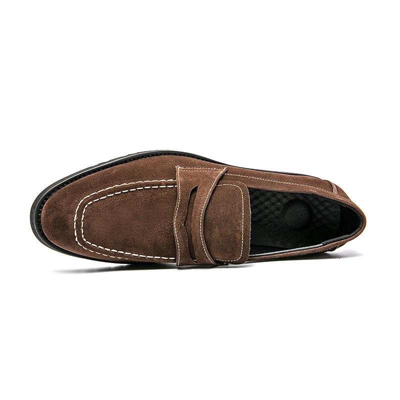 Men Loafers Street Style Brown Suede Formal Business Wedding Dress Prom Blazers Tuxedo Party Shoes Plus Size