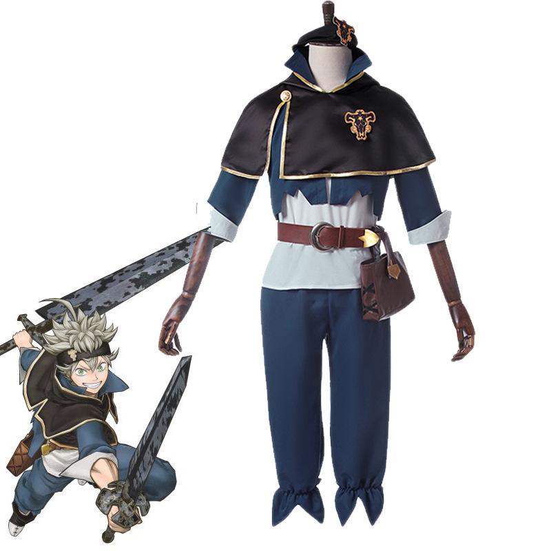 Asta Voll-Cosplay-Set mit Umhang, Black Clover Anime Komplettes Rollenspiel-Outfit