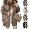 Winter Coats For Women Hooded Down Jacket Fleece Lined With Zip Pockets