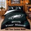 Philadelphia Eagles Pattern Bedding 3Pcs Set Custom Name, Bed Sheet And Pillowcases For Home Bedroom