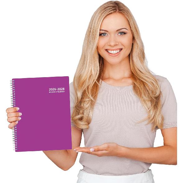 Monthly Planner 2026-2028, 36 Months Calendar Planner 2026-2028 from Jan 2026 – Dec 2028, 8.5'' x 11'' with Ruled Spread, Flexible Cover, Spiral