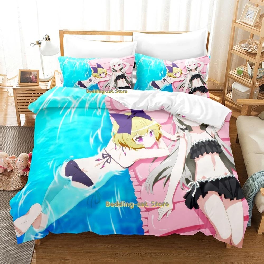 Tonari No Kyuuketsuki-san Zestaw Pościeli Pojedynczy Bliźniak Pełny Queen King Size Zestaw na Łóżko Dorosły Dziecko Sypialnia Zestawy Poszewek na Kołdrę Anime Łóżko