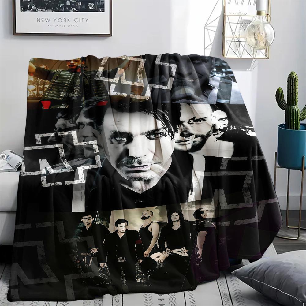 1PC Rammstein Band Print Flannel Blanket, High Quality All Seasons, Home Decor, Warmth and Comfort, Perfect for Christmas Gifts