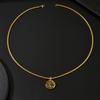Vintage Compass Pendant Necklace Stainless Steel Disc Necklaces Gold Plated Anti Tarnish Chain Pendants  ALN25123178