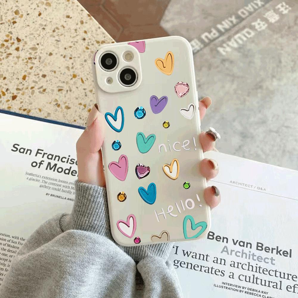Graffiti Love Silicone Phone Case for IPhone 14 15 16 Plus for IPhone 13 14 15 12 11 16 Pro Max 12 Mini XS Max TPU Protect Cover