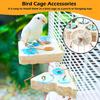Pet Bird Parrot Wood Foraging Platform Stand Rack Triangle/Square Chewing Bites Intelligence Feeders Natural Stand For Parrots