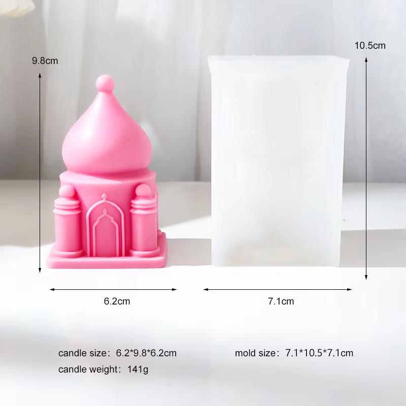 

Eid al Fitr Castle Candle Silicone Mold Geometry Arabic Architecture Candle Mold DIY Gypsum Resin Tool Religious Decoration