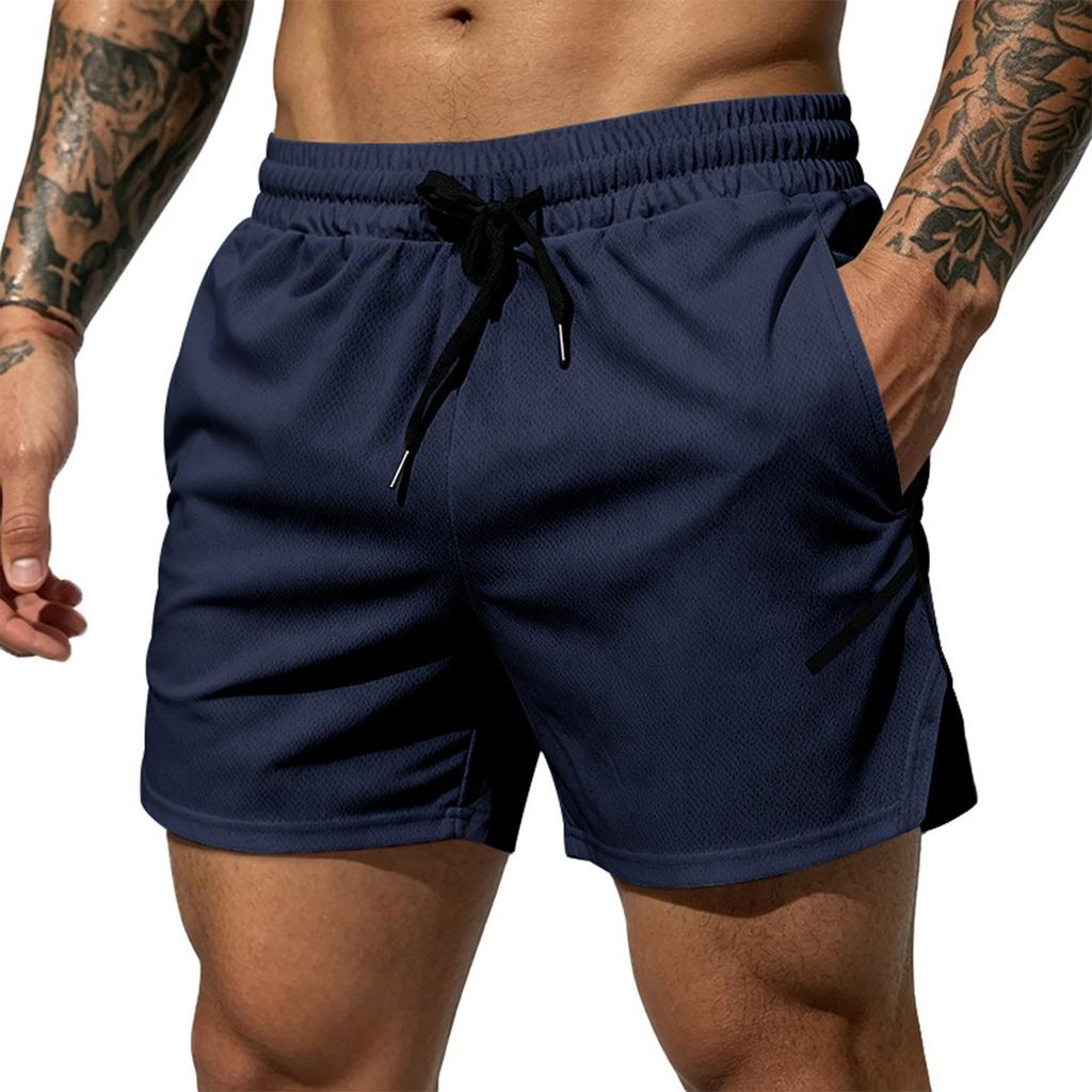 Men Mesh Quick Dry Breathable Athletic Shorts Lightweight Sports Shorts with Drawstring Elastic Waistband Zipper Pocket