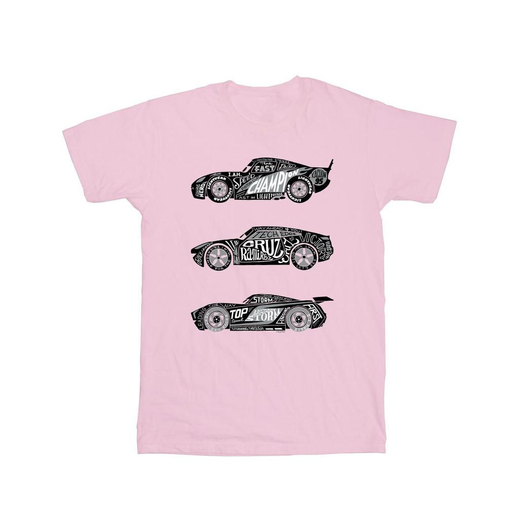 Disney Mens Cars Text Racers T-Shirt