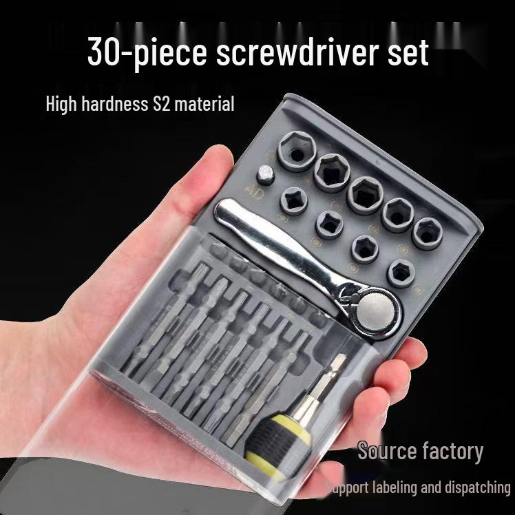 30-in-1 Multi-Functional Ratchet Screwdriver Set - S2 Steel, High Hardness