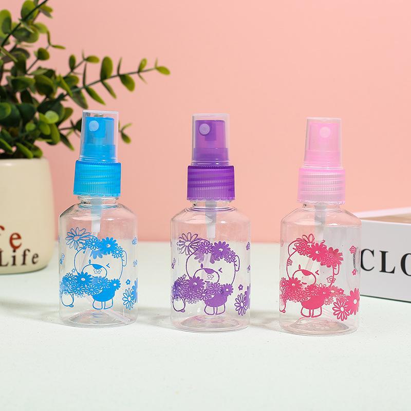 Clear Printed Cosmetic Spray Bottle (50/75/100ml) - Portable, Colorful, Press-Style, Plastic Beauty Tool