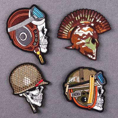 Patch militaire tactique à repasser pour vêtements, patchs thermoadhésifs, USAF Punk Skull Army, patch brodé pour vêtements