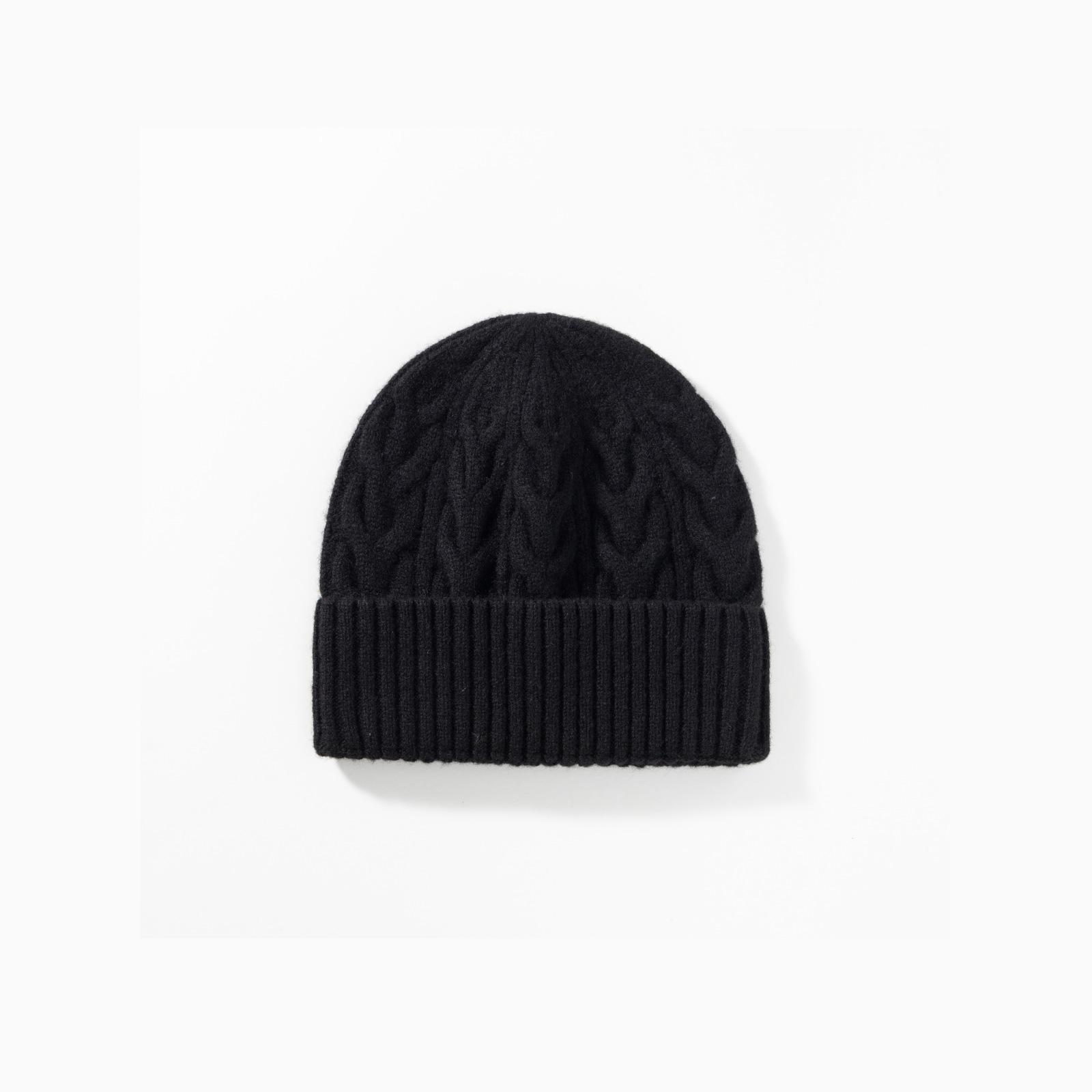 Зимняя однотонная шерстяная шапка из 100% чистой шерсти для девочек — фото 10