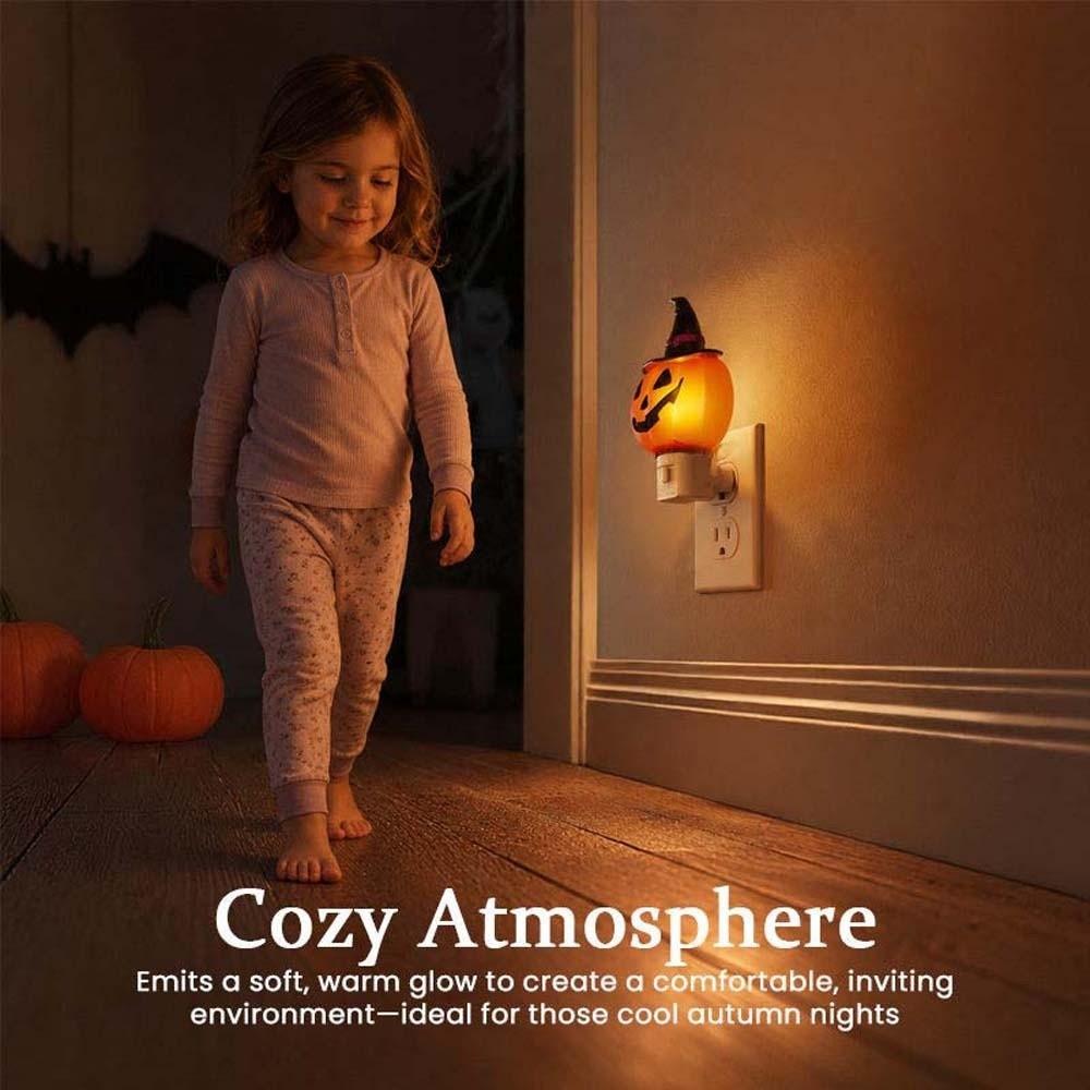 Resin Made Resin Ghost Lamp Wall Plug Pumpkin Wall Light Plug In Nightlight Staircase Walkway