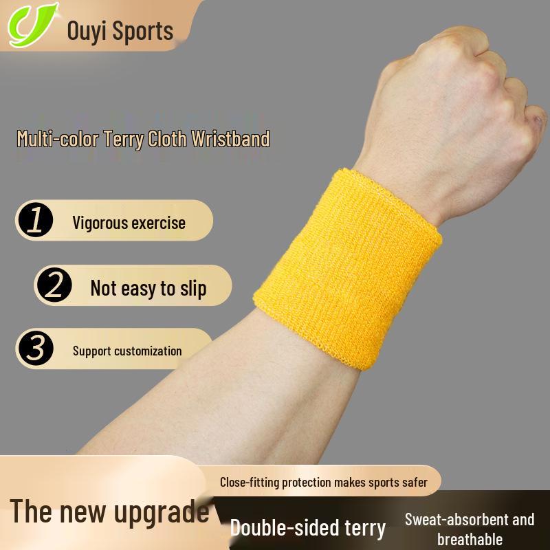 

Breathable Sweat-Absorbent Knitted Wristband for Sports & Fitness – Unisex Towel Wrist Support One Size 7.5*10cm червоний