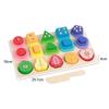 Montessori Wooden Sorting Stacking Toys Shape Color Sort Block Puzzles Toddler Geometric Stacking Toys for Baby Early Education