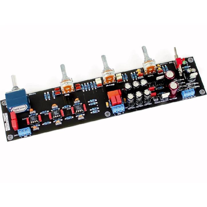 GHXAMP JRC5532 Audio Preamplifier Tone Control Board Op-amp Treble Mid Bass Preamp Amplifier ELNA680UF*2+1000UF*6 AC12-18V DIY