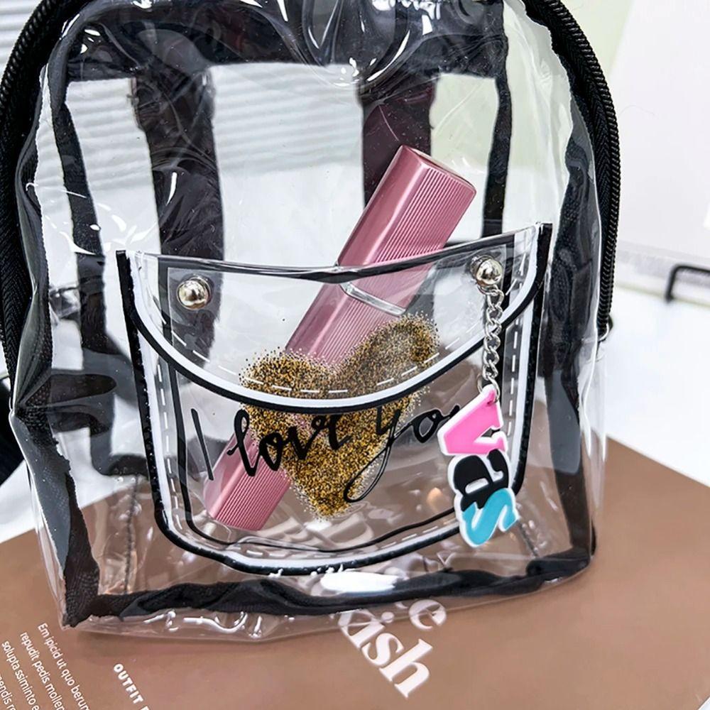 Korean Style Transparent Backpack Large Capacity Shopping Bags Simple Fashion Jelly Bag Travel