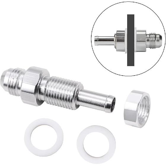 2 Pack -6AN Male Flare Bulkhead To 5/16 Hose Barb Fuel Tank Fitting 6An 6 AN
