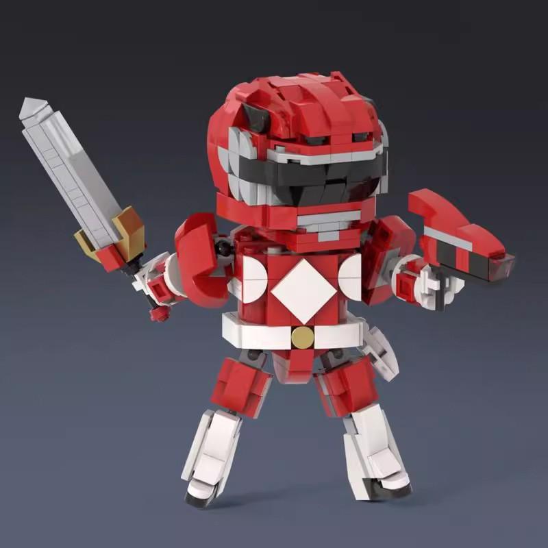 M-165490 Dinosaur Team Red Guardian Robot Compatible Lego Domestic Building Block Assembly Gift